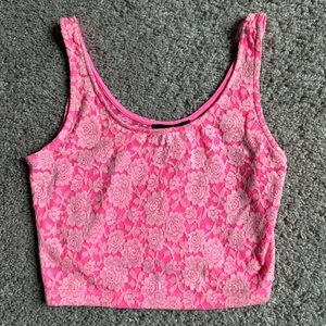 Forever 21 Bright Pink Lace Top